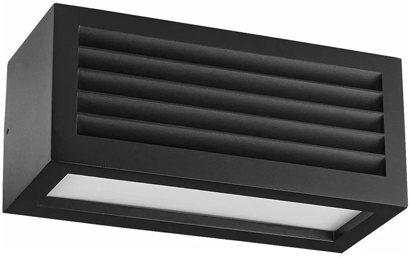 Luxera Prezent Suez E27 18 W IP44, vonkajšie nástenné svietidlo, čierne