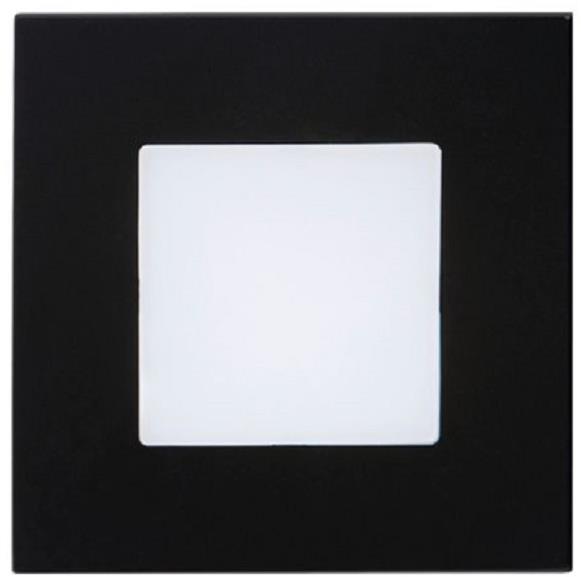 LUXERA. Step Light schodiskové svietidlo LED 1 W, 60 lm, 4000 K, 8,6 cm, hranaté, IP20, čierne