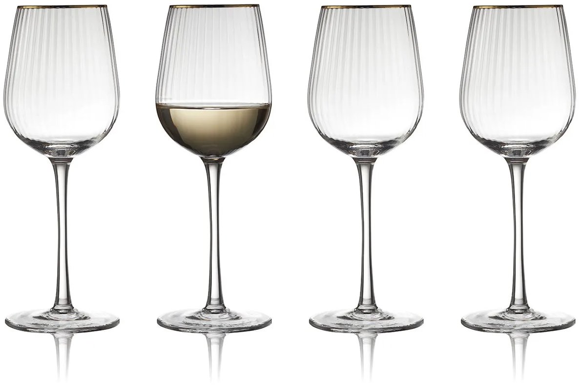 Lyngby Glas Súprava pohárov na biele víno 300 ml 4 ks Palermo Gold