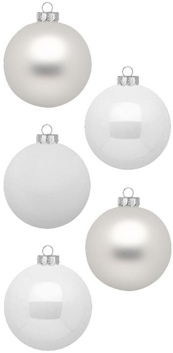LAALU Súprava 30 ks ozdôb Okrúhle biele mix 6 cm