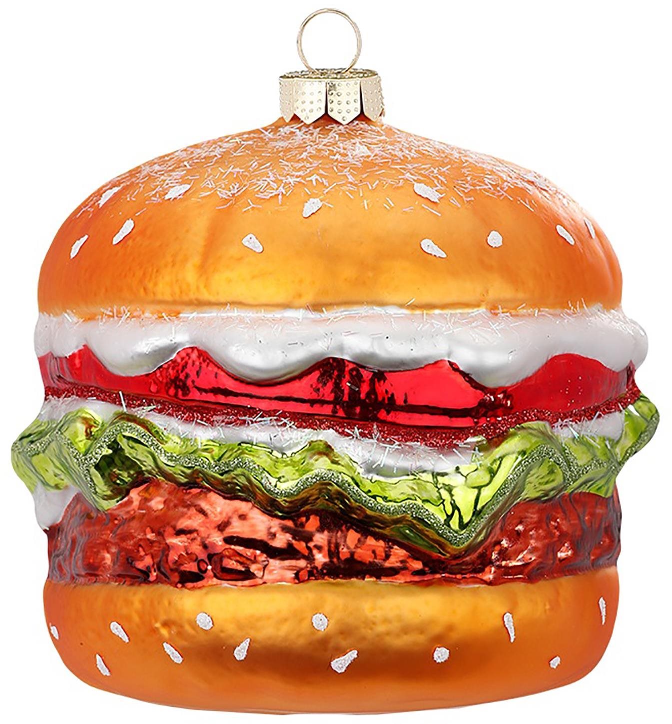 LAALU – Vianočná sklenená ozdoba LAALU Cheesburger 10 cm