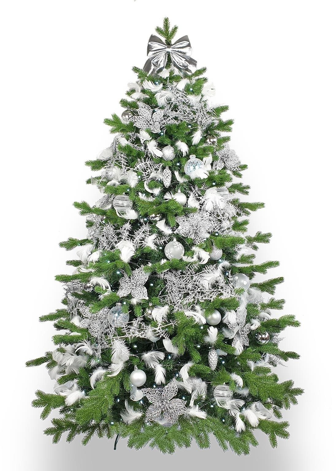 Ozdobený stromček KRÁĽ ZIMA 150 cm s 93 ks ozdôb a dekorácií