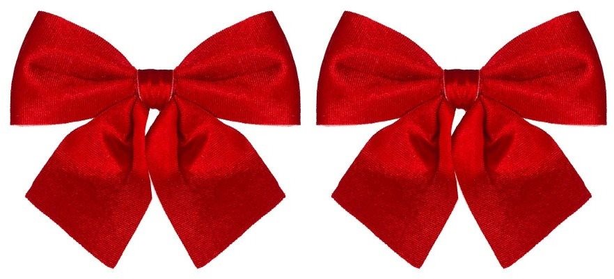 LAALU Súprava 2 ks mašlí Mašľa červená lesklá 13 × 13 cm