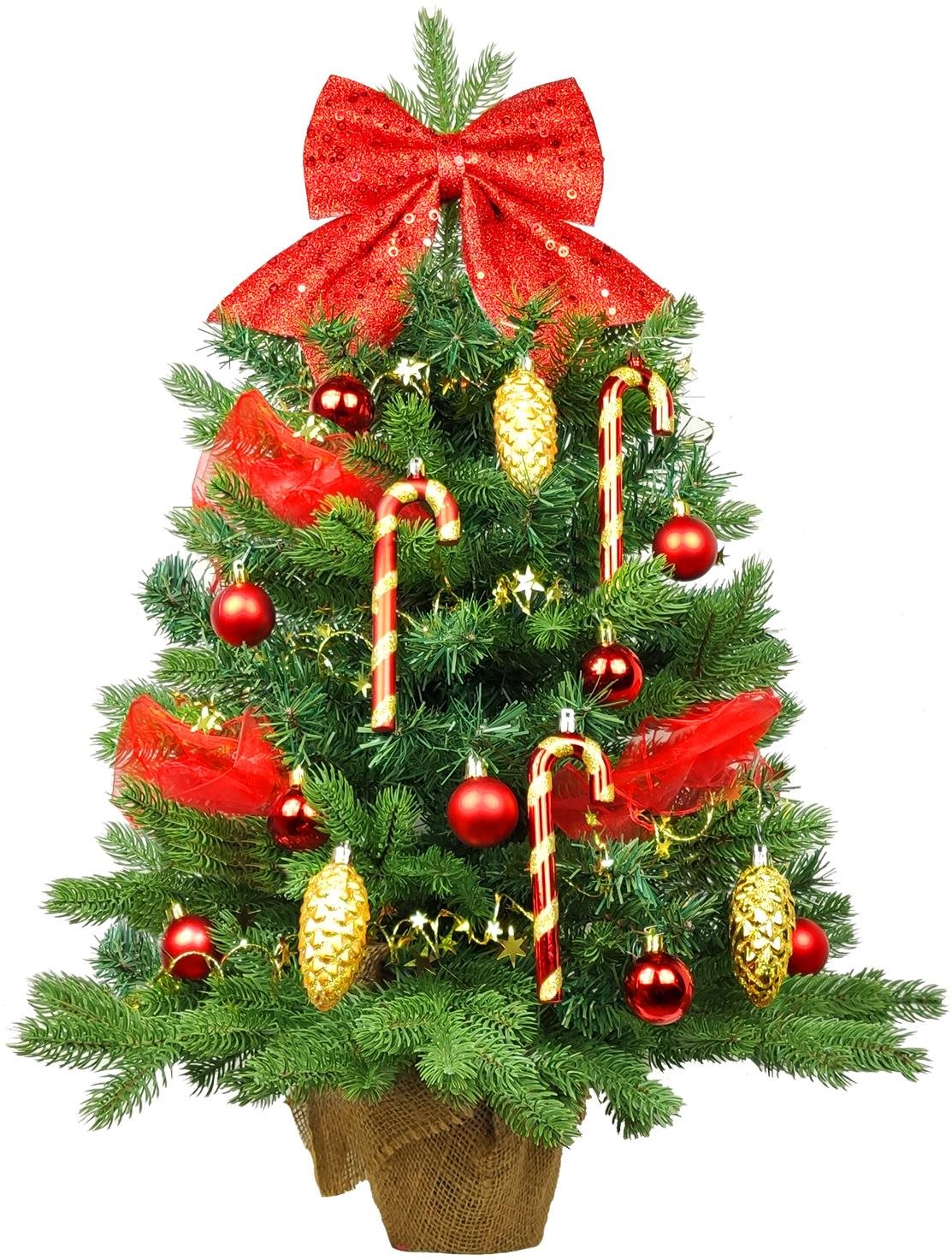 LAALU Ozdobený stromček SANTA CLAUS 60 cm s 29 ks ozdôb a dekorácií s LED OSVETLENÍM