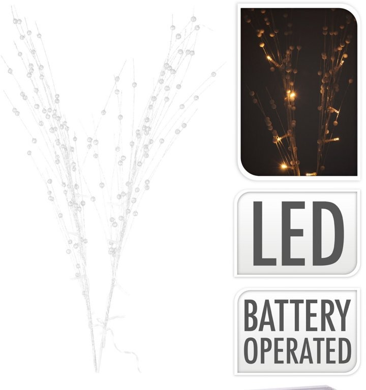 LAALU Vianočná dekorácia – kvetina LED, biela, 76 cm