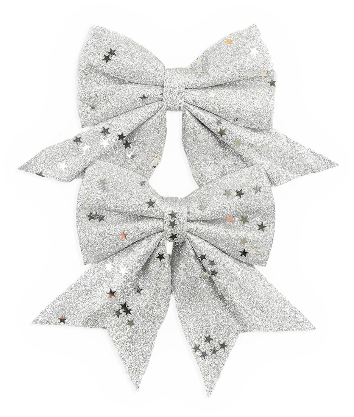 LAALU Mašľa strieborná 13 × 13 cm, 13 × 13 cm, 2 ks