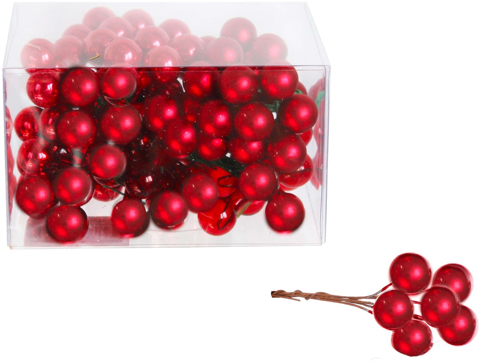 LAALU Vianočná dekorácia – ozdoby okrúhle, červené, 4 cm, 120 ks