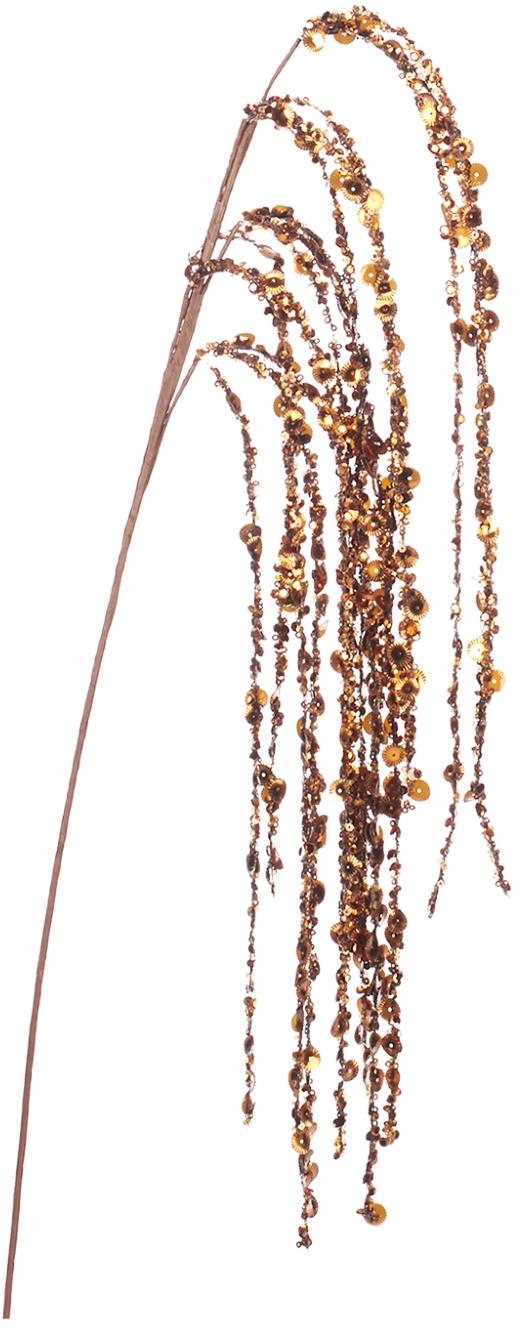 LAALU Vianočná dekorácia – kvetina hnedo/zlatá, 99 cm