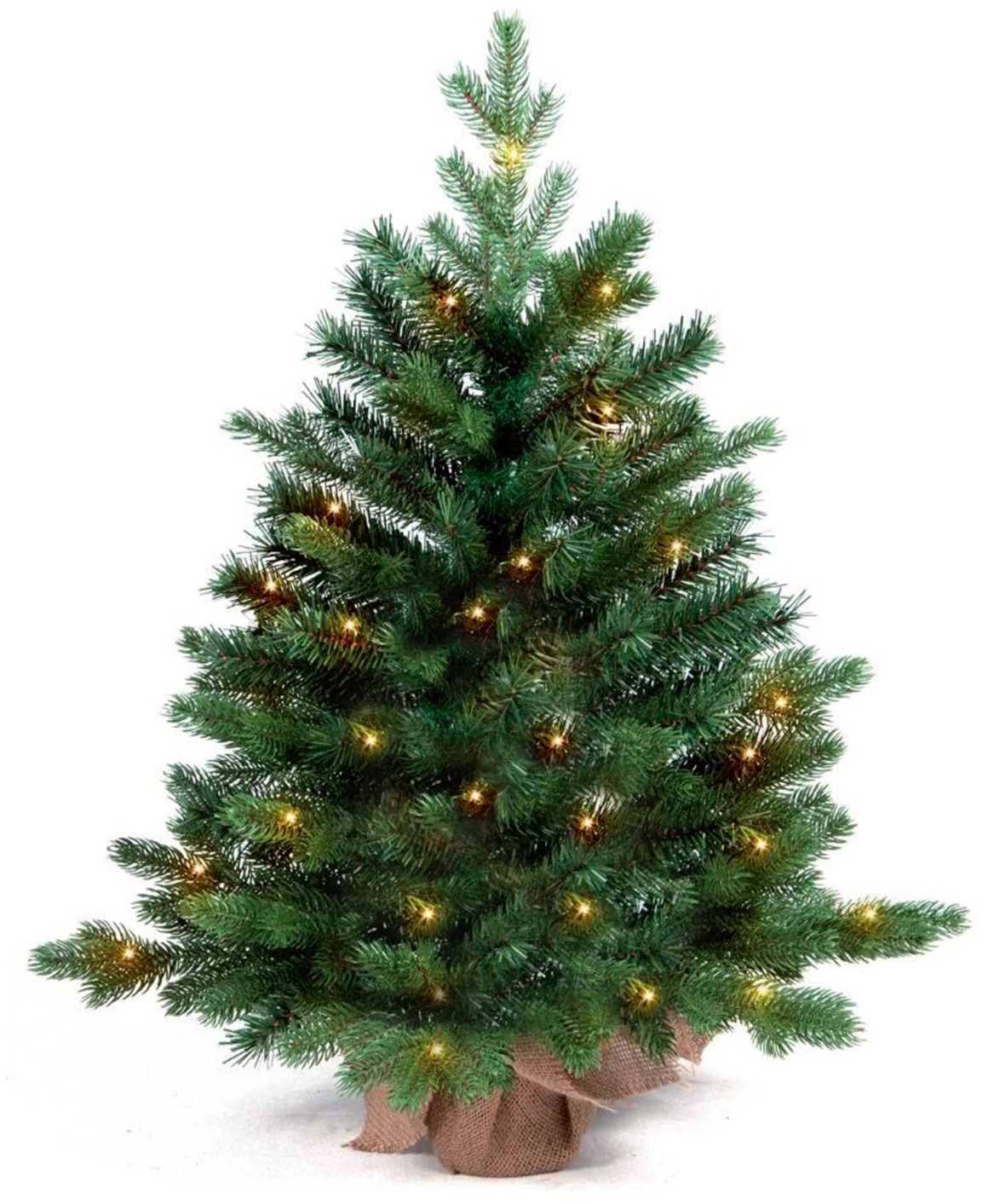 LAALU Vianočný stromček jedľa Bernard v kvetináči 60 cm s LED OSVETLENÍM