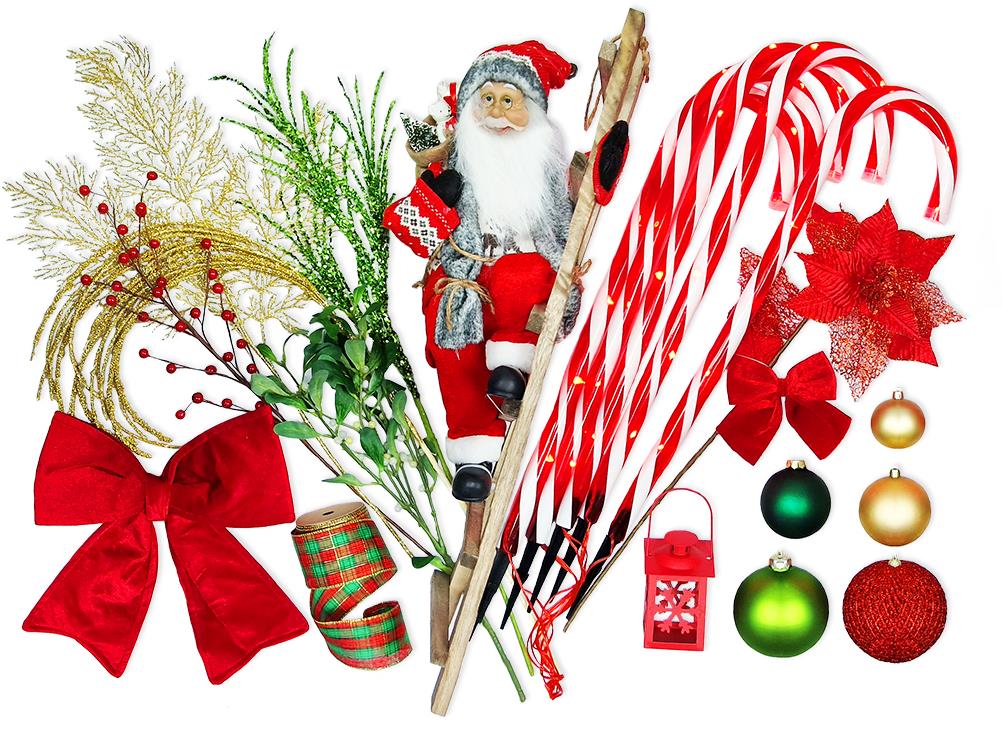 LAALU Súprava ozdôb SANTA CLAUS na stromčeky 240 – 270 cm