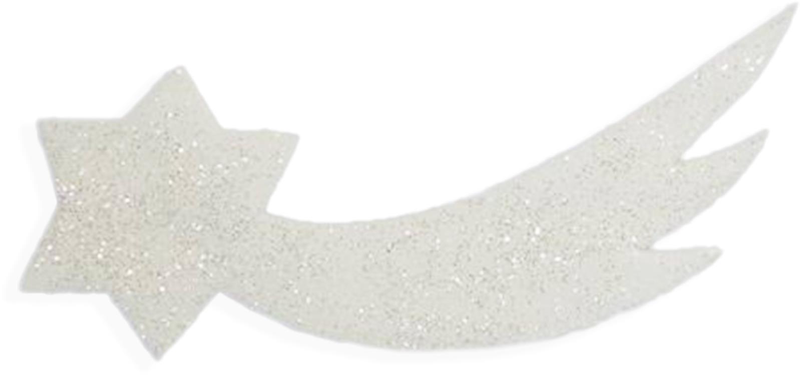 LAALU Vianočná dekorácia – penová kométa s glitrami, biela 30 × 12 cm