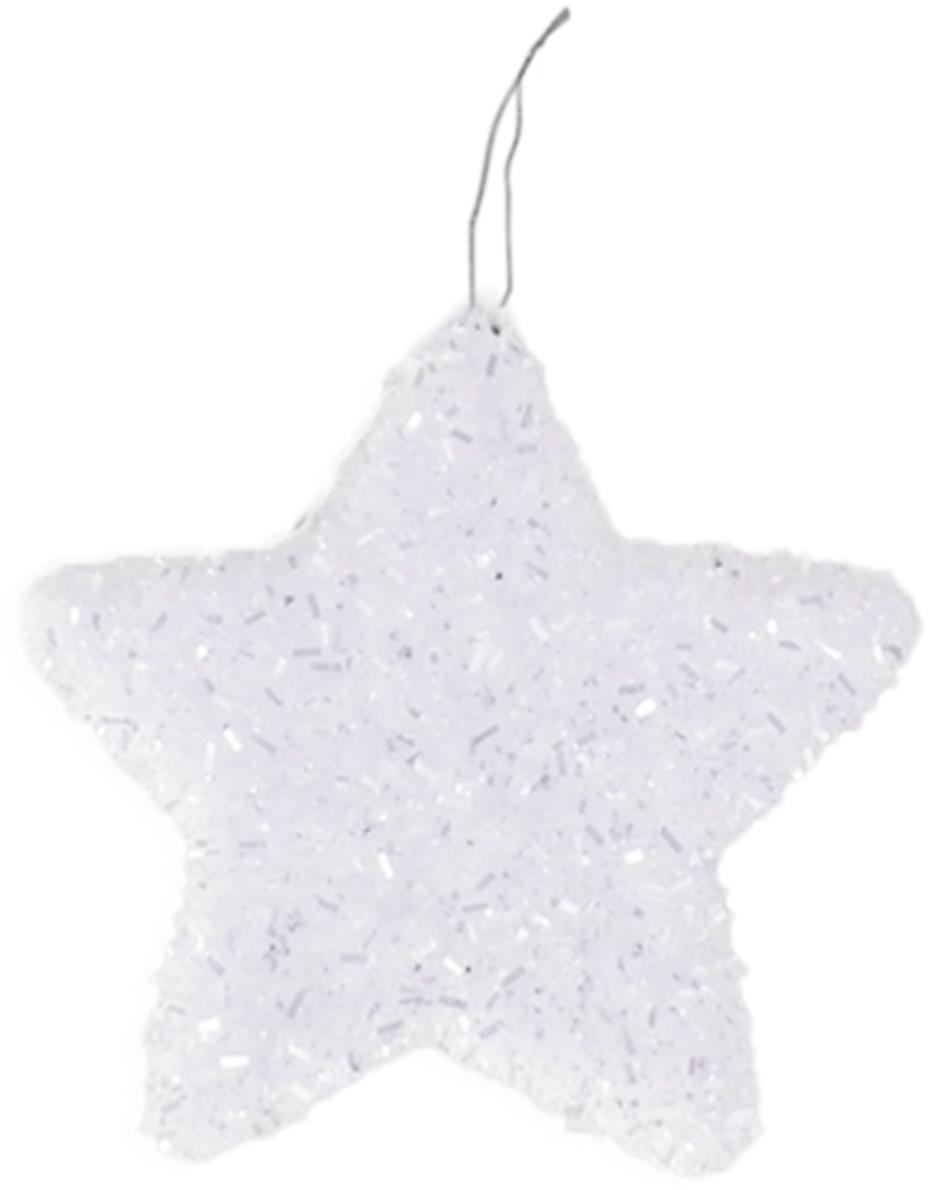 LAALU Hviezda s glitrami biela 10 cm