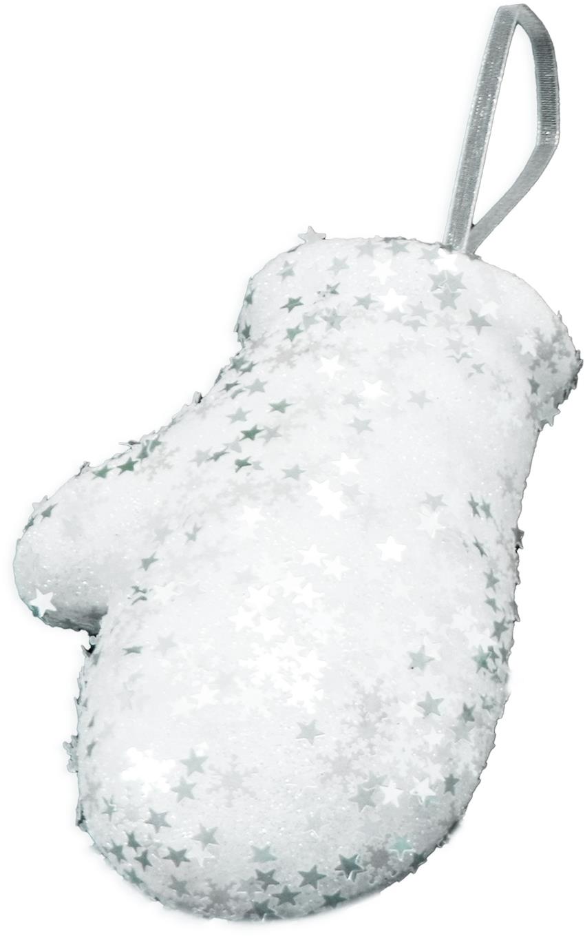 LAALU Rukavička s glitrami biela 10 cm
