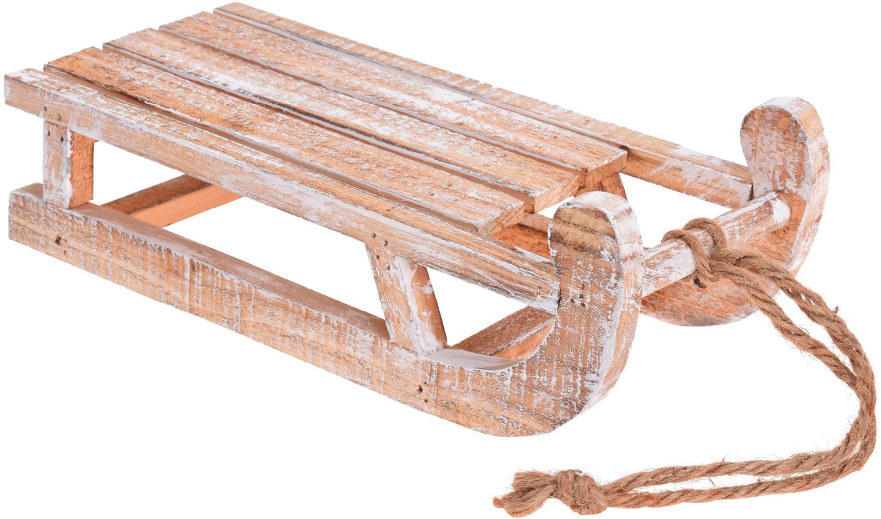 LAALU Sánky hnedé drevené 30 cm