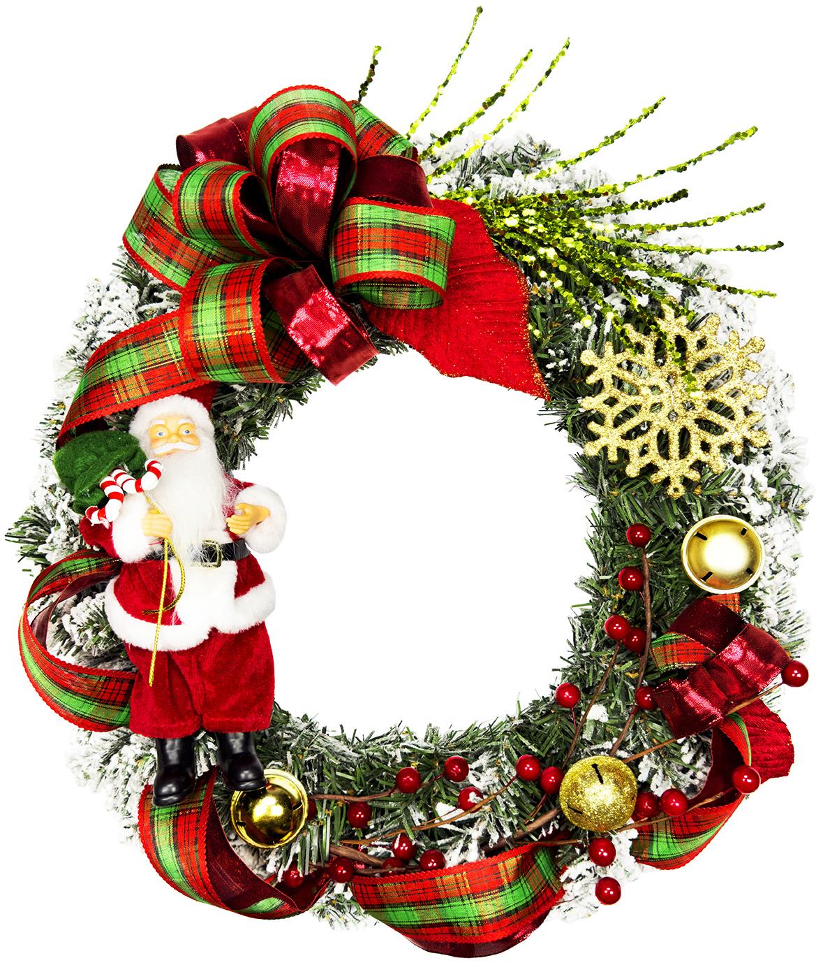 LAALU Vianočný veniec – santa, 45 cm