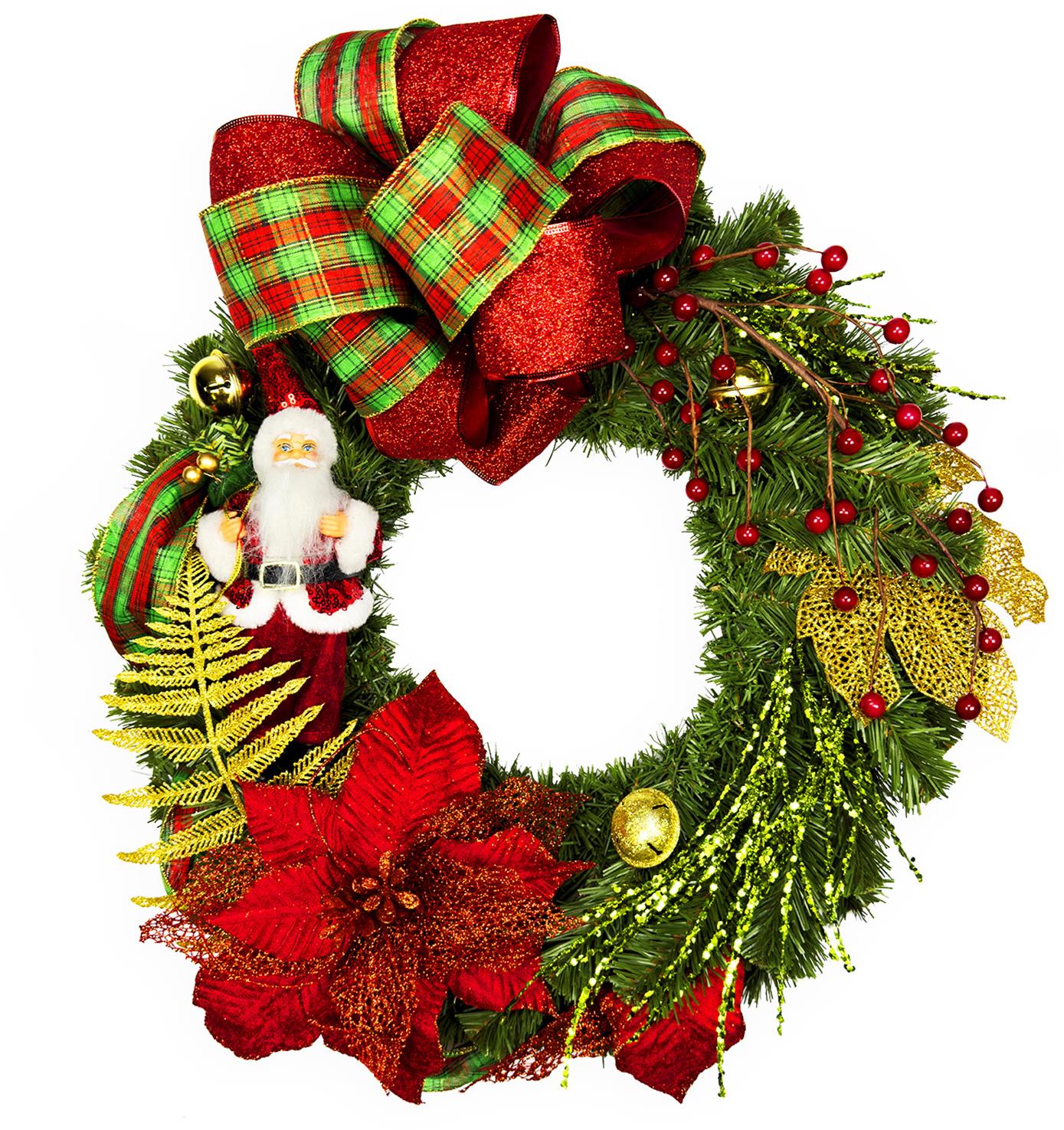 LAALU Vianočný veniec – santa II, 50 cm