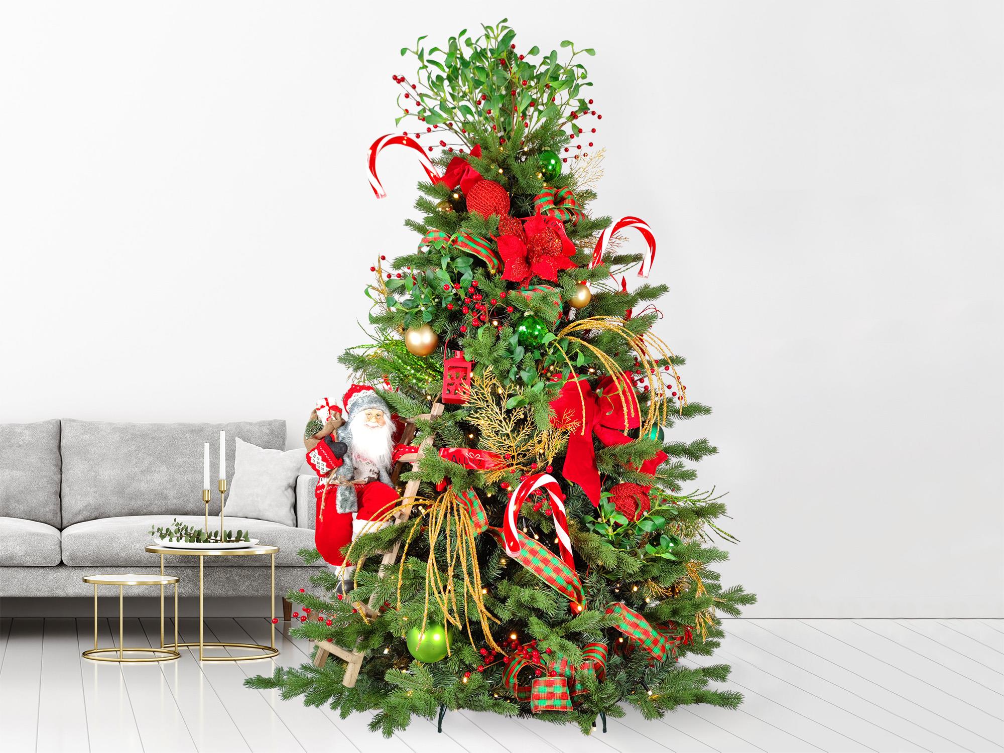 LAALU Ozdobený stromček SANTA CLAUS II 150 cm, 87 ks ozdôb a dekorácií