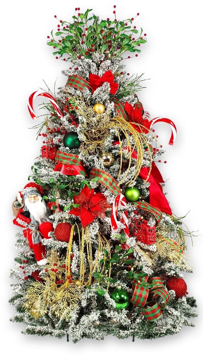 LAALU Ozdobený stromček SANTA CLAUS 210 cm s 87 ks ozdôb a dekorácií