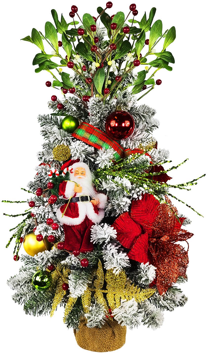 LAALU Ozdobený stromček SANTA 60 cm s LED OSVETLENÍM, 26 ks ozdôb a dekorácií