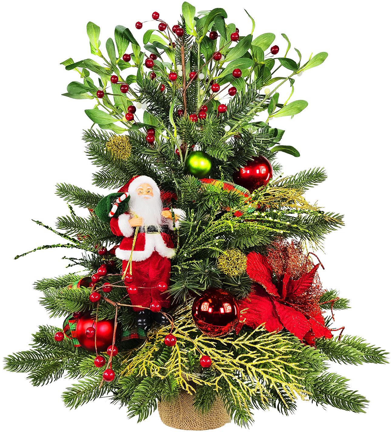 LAALU Ozdobený stromček SANTA II 60 cm s LED OSVETLENÍM, 26 ks ozdôb a dekorácií