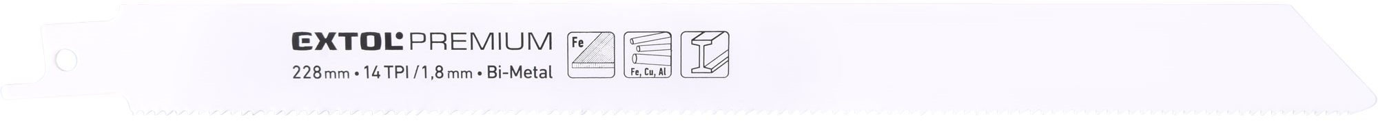 EXTOL PREMIUM plátky do píly chvostovky 3 ks, 225 × 19 × 0,9 mm, Bi-metal, 8806201