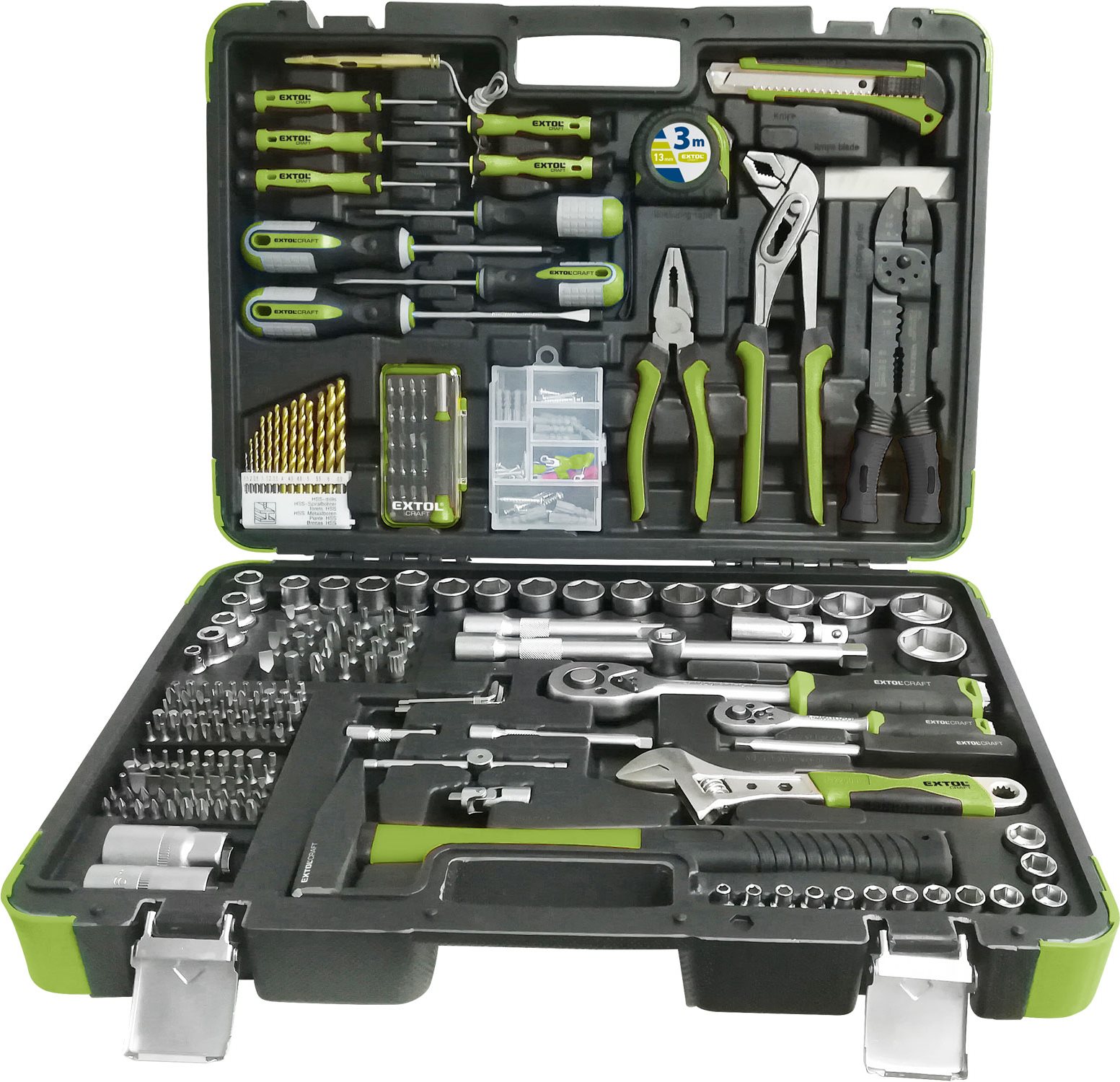EXTOL CRAFT sada náradia 303 ks, 1/4", 1/2", 918303