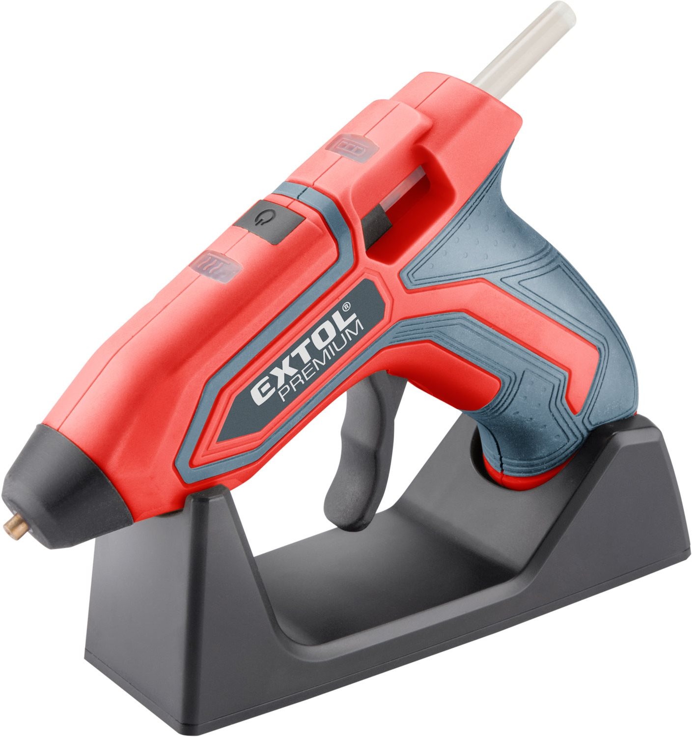 EXTOL PREMIUM pištoľ tavná lepiaca aku, 7,2 mm, 4V Li-Ion, 1500 mAh, 8891500