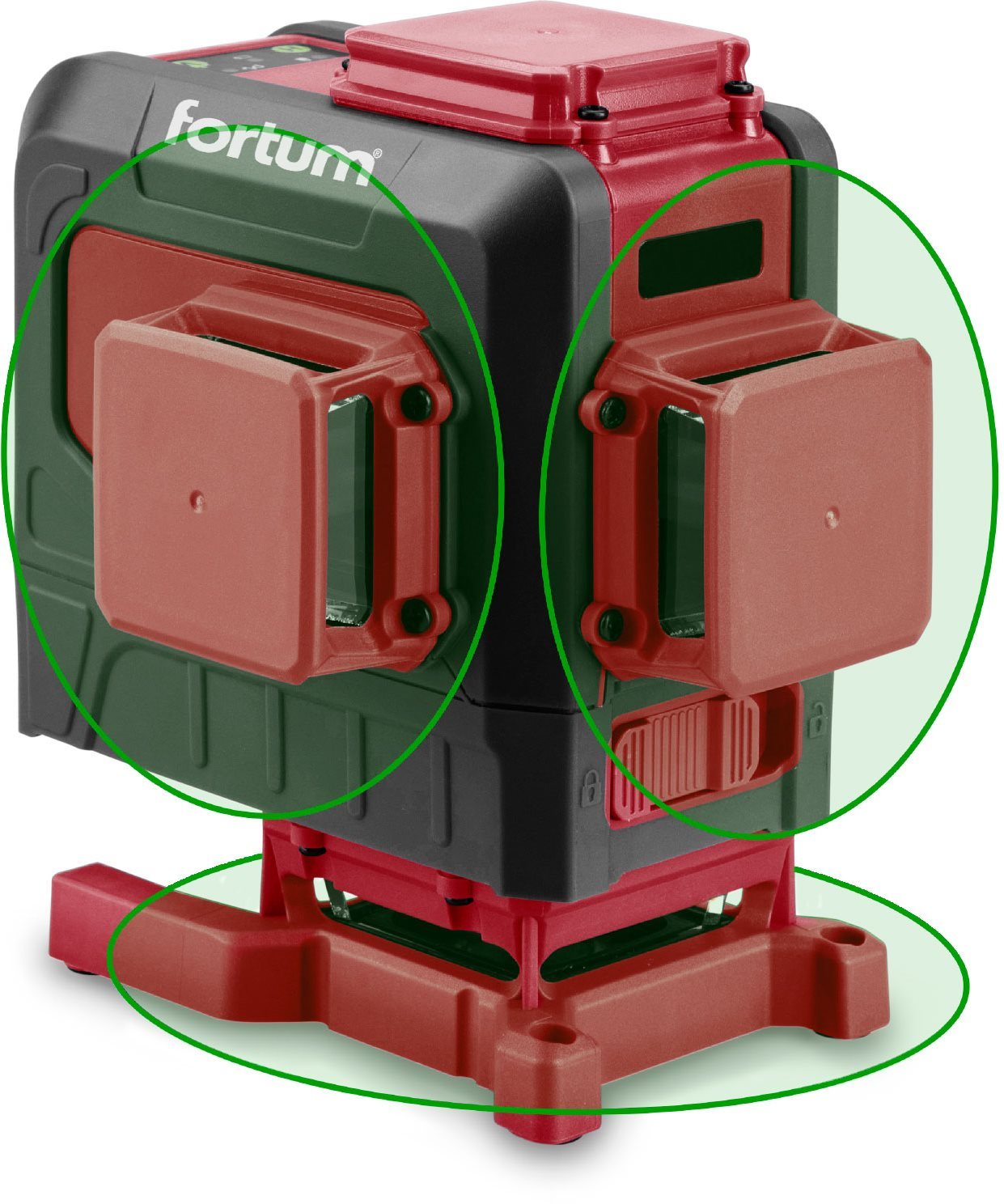 FORTUM laser zelený 3D líniový, krížový samonivelačný, 4780216