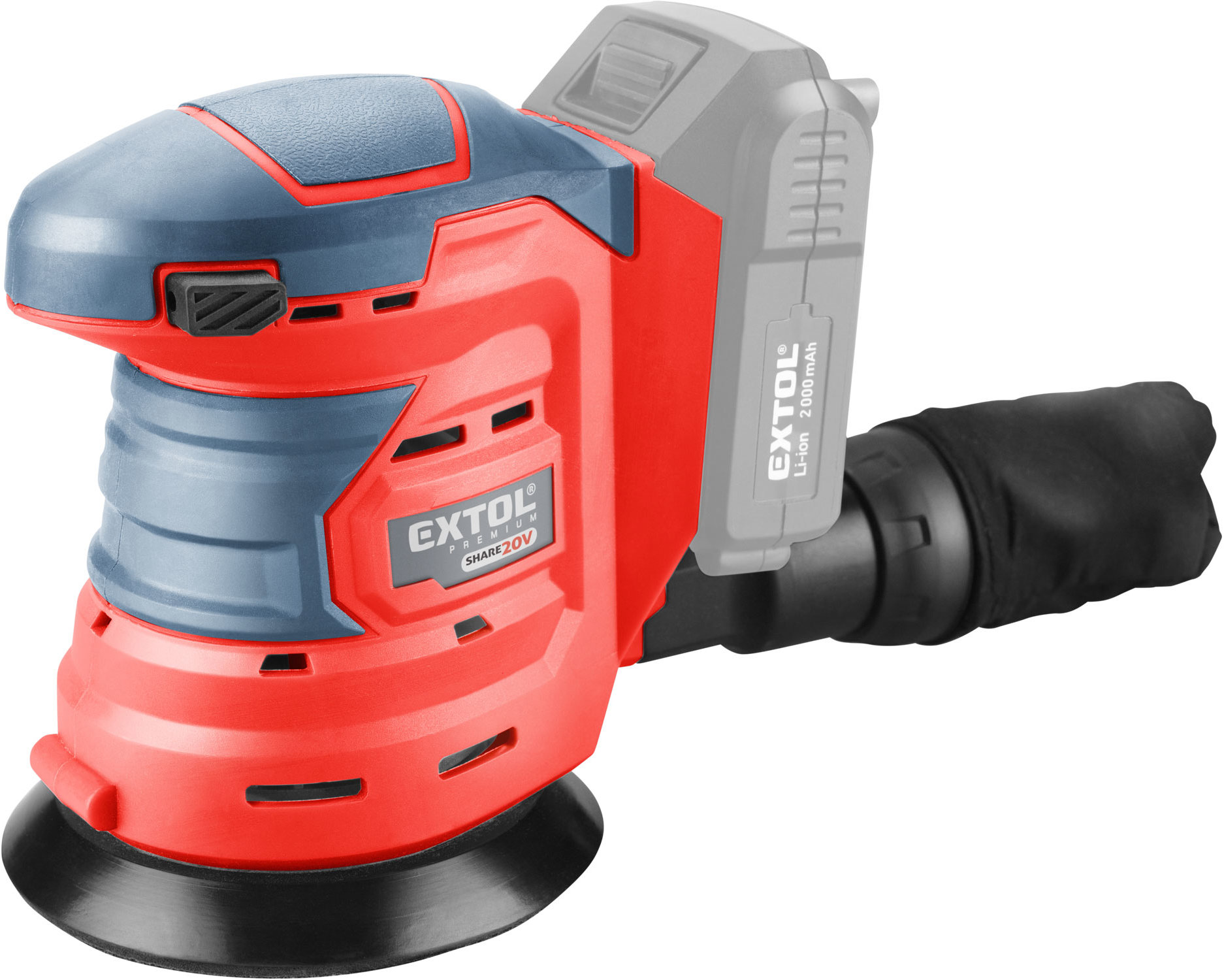 EXTOL PREMIUM Brúska excentrická AKU SHARE20V, 125 mm 8891847 (bez AKU)