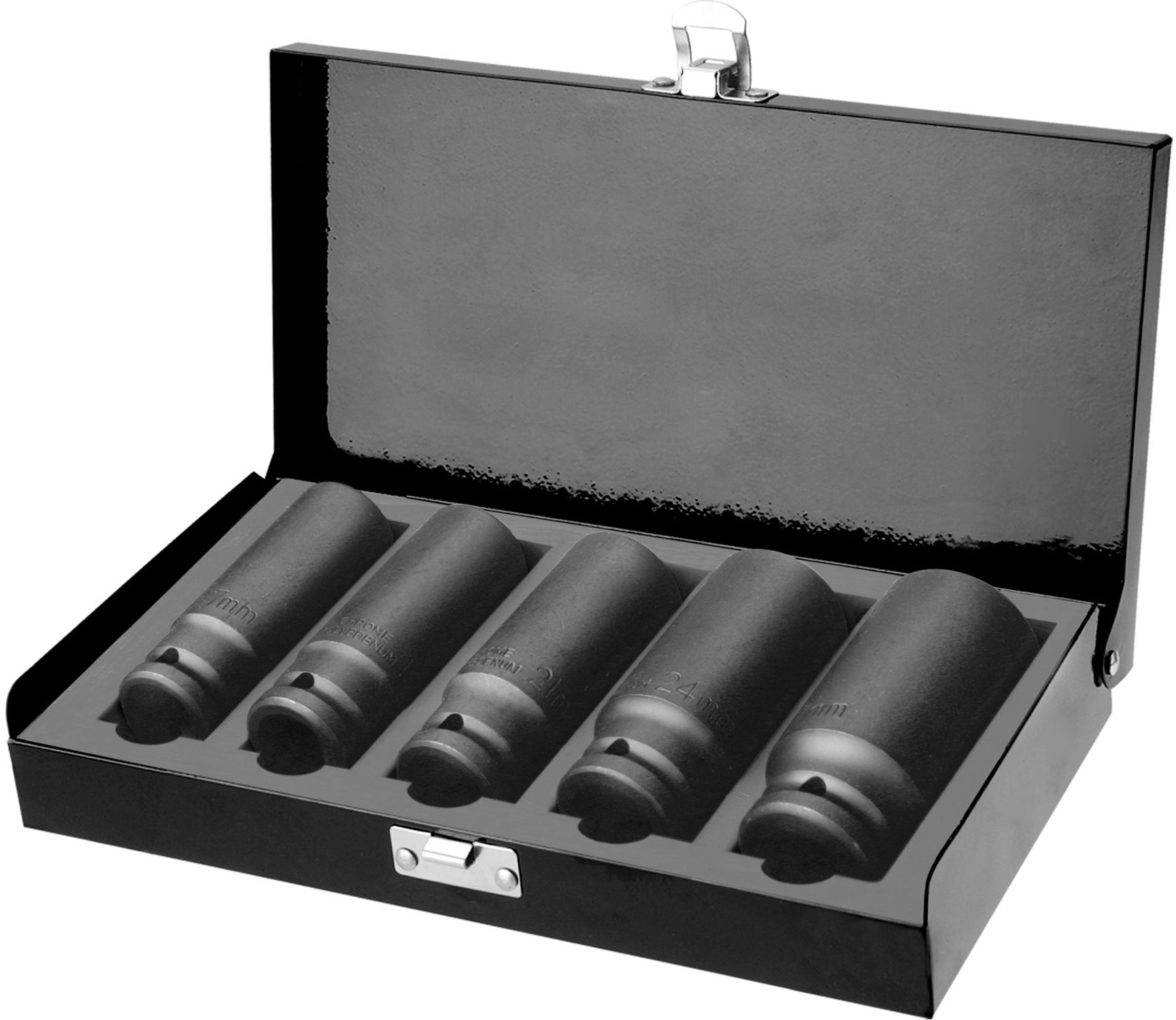 FORTUM hlavice nástrčné rázové 1/2", sada 5 ks, 17 – 27 mm, L 79 mm, 4700802