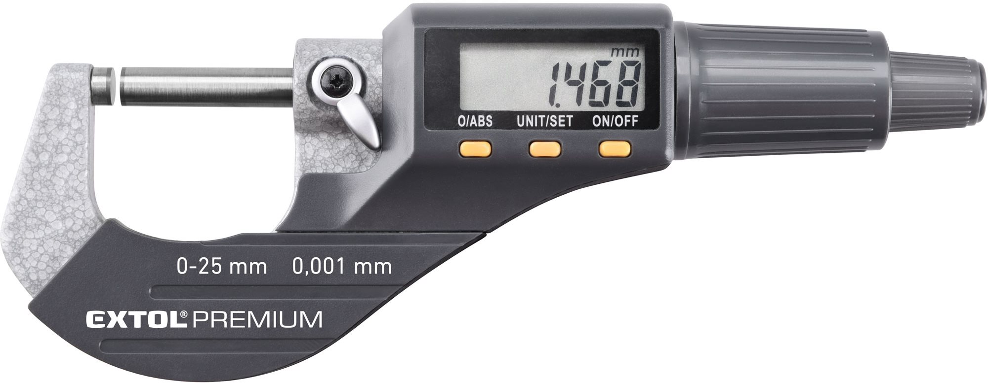 EXTOL PREMIUM mikrometer digitálny, 0 – 25 mm, 8825320