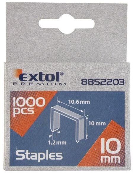 EXTOL PREMIUM spony, balenie 1000 ks, 10 mm, 10,6 × 0,52 × 1,2 mm, 8852203