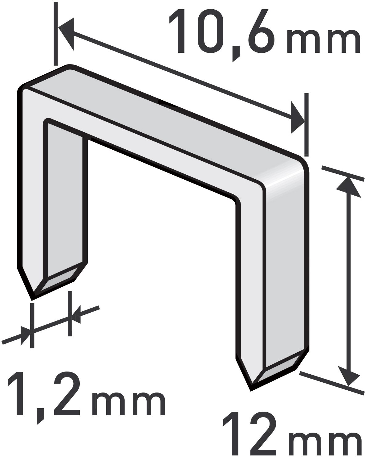 EXTOL PREMIUM spony, balenie 1000 ks, 12 mm, 10,6 × 0,52 × 1,2 mm, 8852204