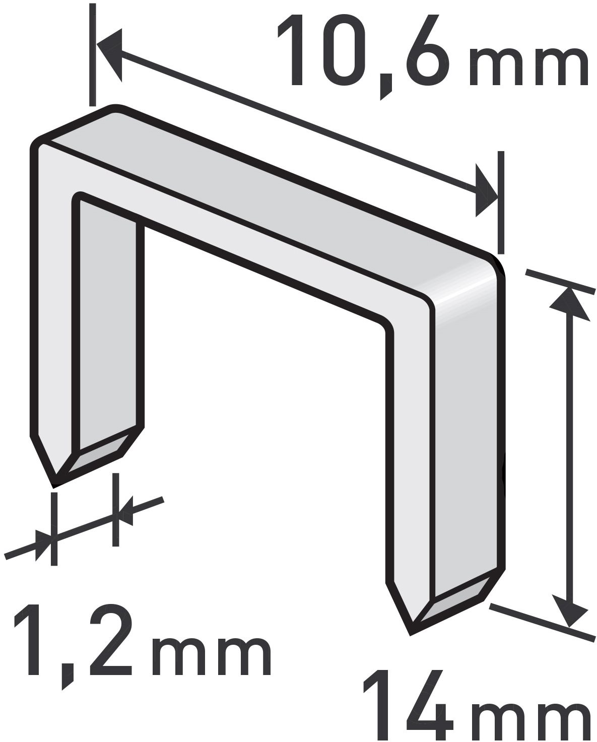 EXTOL PREMIUM spony, balenie 1000 ks, 14 mm, 10,6 × 0,52 × 1,2 mm, 8852205