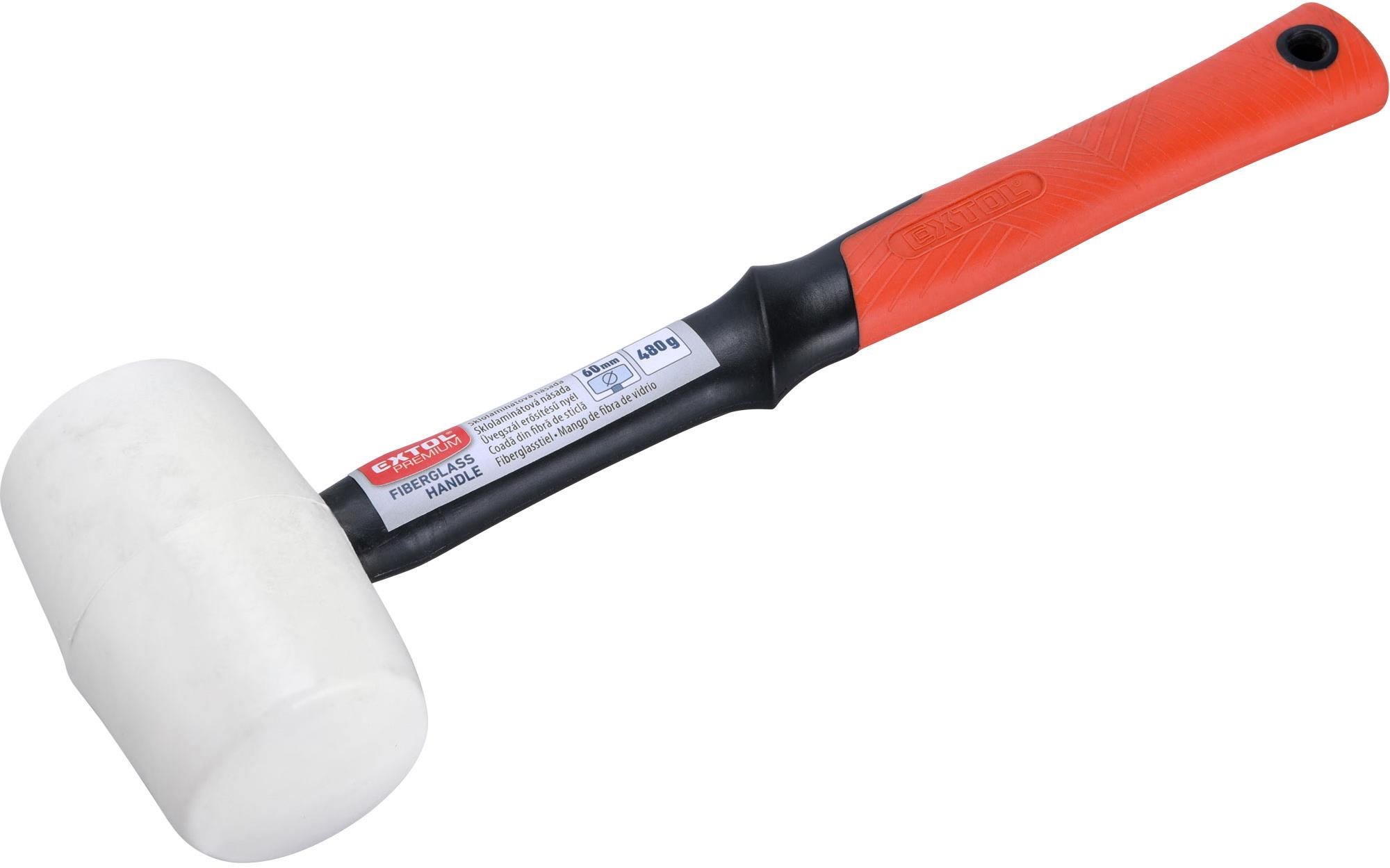 EXTOL PREMIUM kladivo gumové biele, priemer 60 mm, 8811113