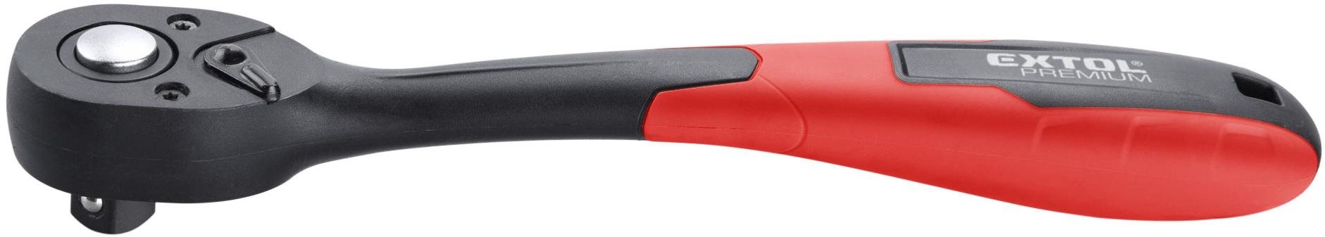 EXTOL PREMIUM račňa tvarovaná, 72 zubov, 1/2", L 250 mm, CrV, 8816410