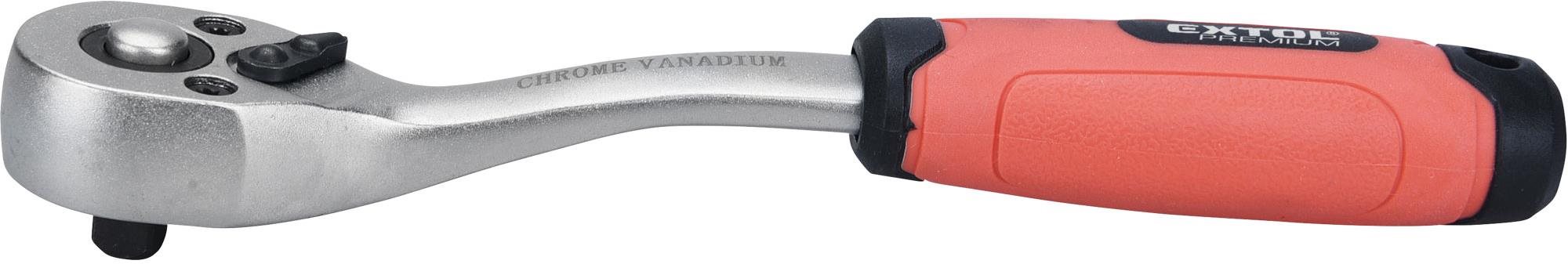EXTOL PREMIUM račňa tvarovaná, 45 zubov, 1/4", L 153 mm, CrV, 8816454