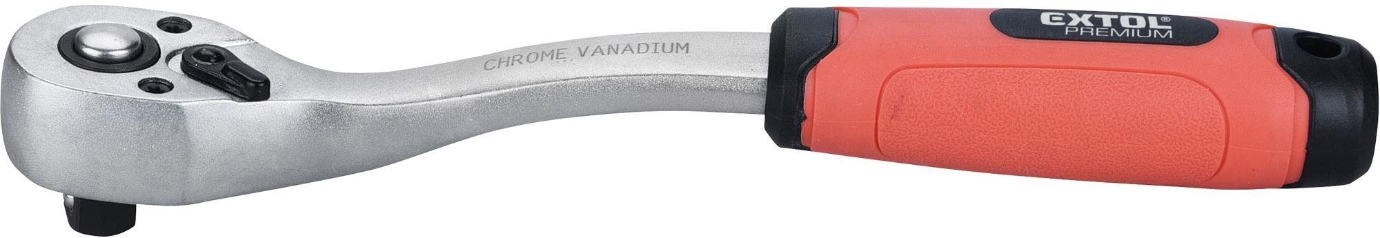 EXTOL PREMIUM račňa tvarovaná, 45 zubov, 3/8", L 208 mm, CrV, 8816455