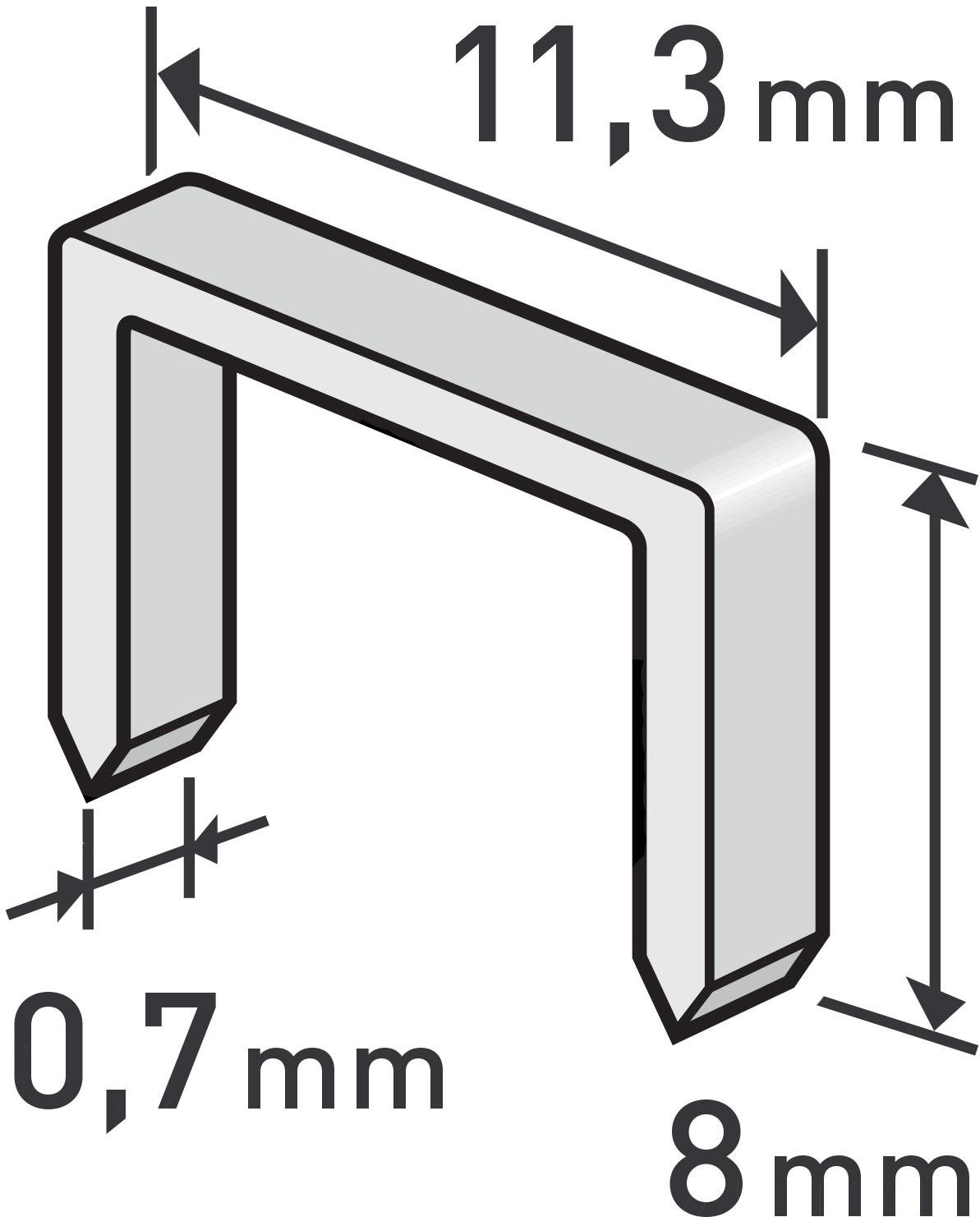 EXTOL PREMIUM spony, balenie 1000 ks, 8 mm, 11,3 × 0,52 × 0,70 mm, 8852502