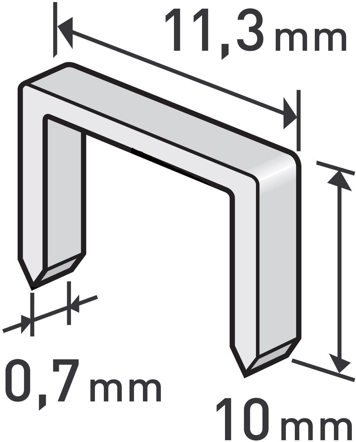 EXTOL PREMIUM spony, balenie 1000 ks, 10 mm, 11,3 × 0,52 × 0,70 mm, 8852503