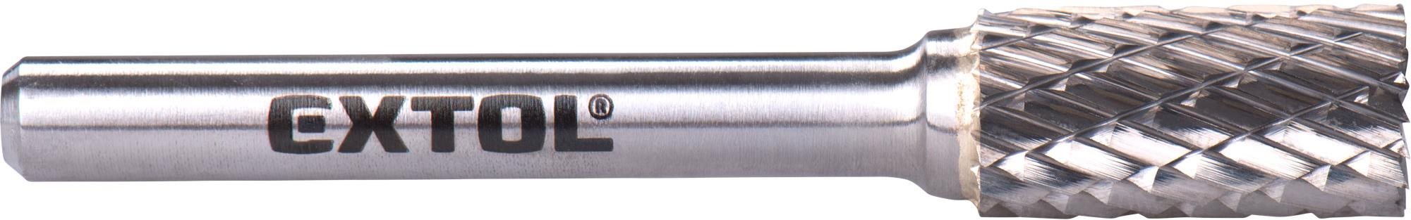 EXTOL INDUSTRIAL fréza karbidová, valcová s čelným ozubením, pr. 10 × 20 mm/stopka 6 mm, sek stredný (double-cut), 8703714