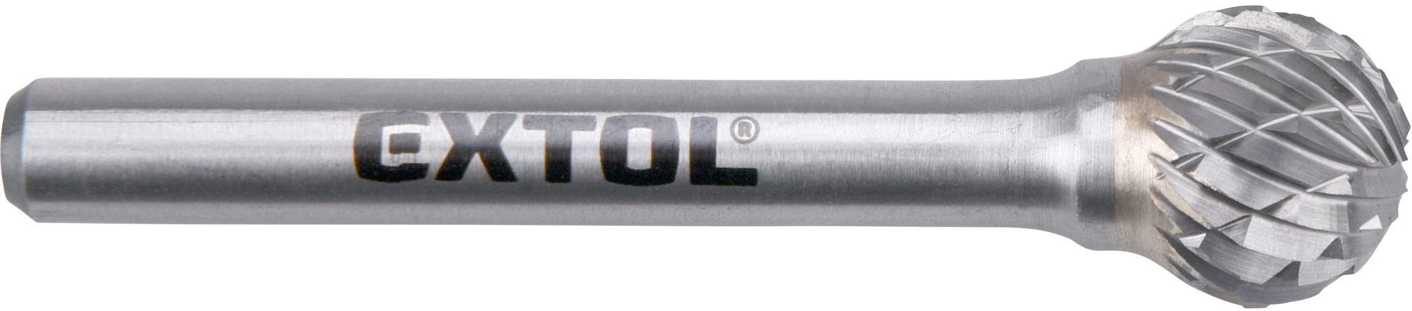 EXTOL INDUSTRIAL fréza karbidová, guľová, pr. 12 mm/stopka 6 mm, sek stredný (double-cut), 8703735