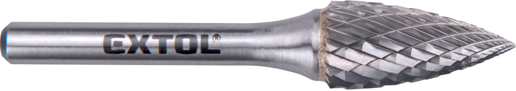 EXTOL INDUSTRIAL fréza karbidová, ostrý oblúk, pr. 12 × 25 mm/stopka 6 mm, sek stredný (double-cut), 8703765