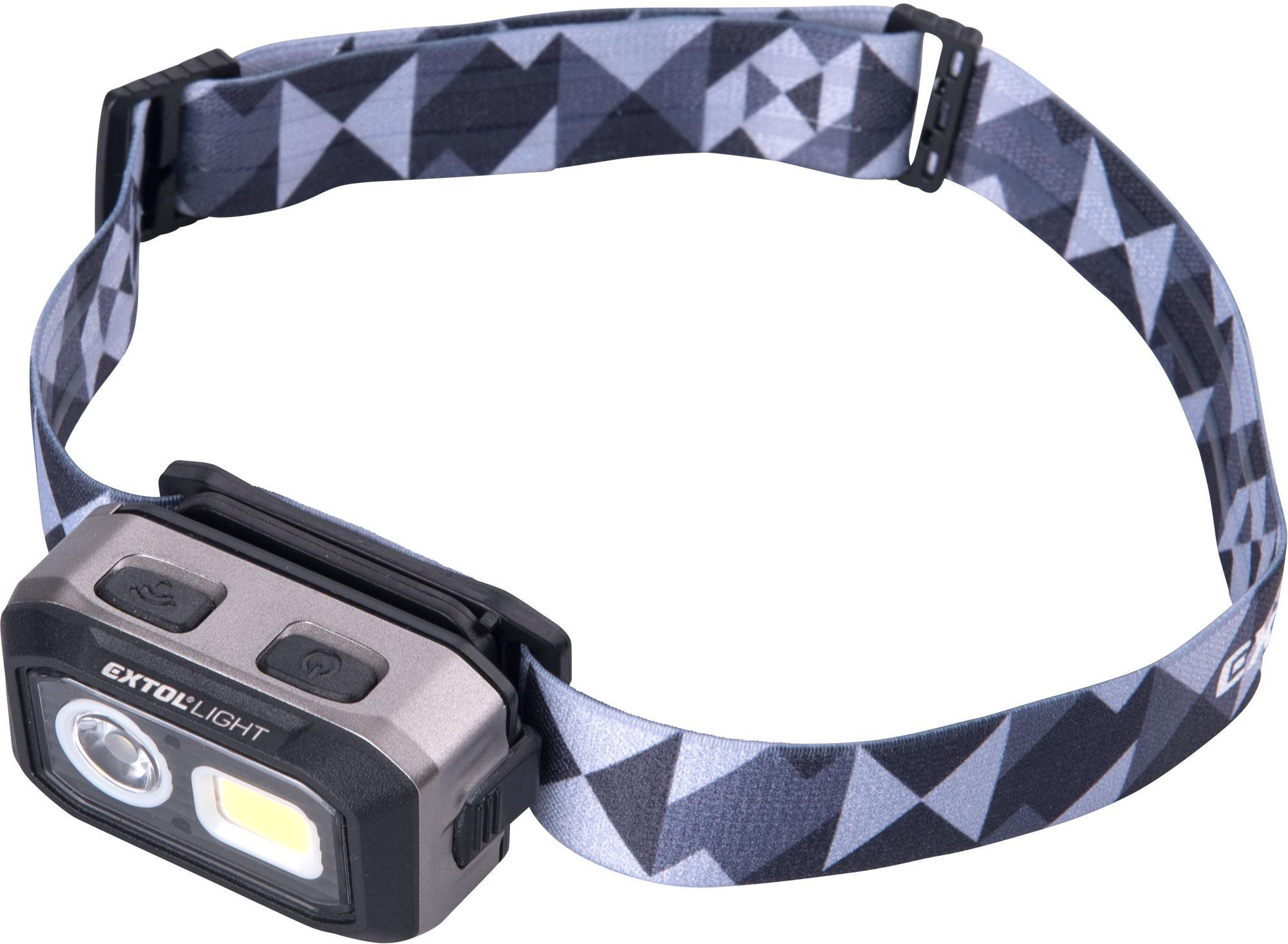 EXTOL LIGHT čelovka 500 lm, Dual Power, 43185