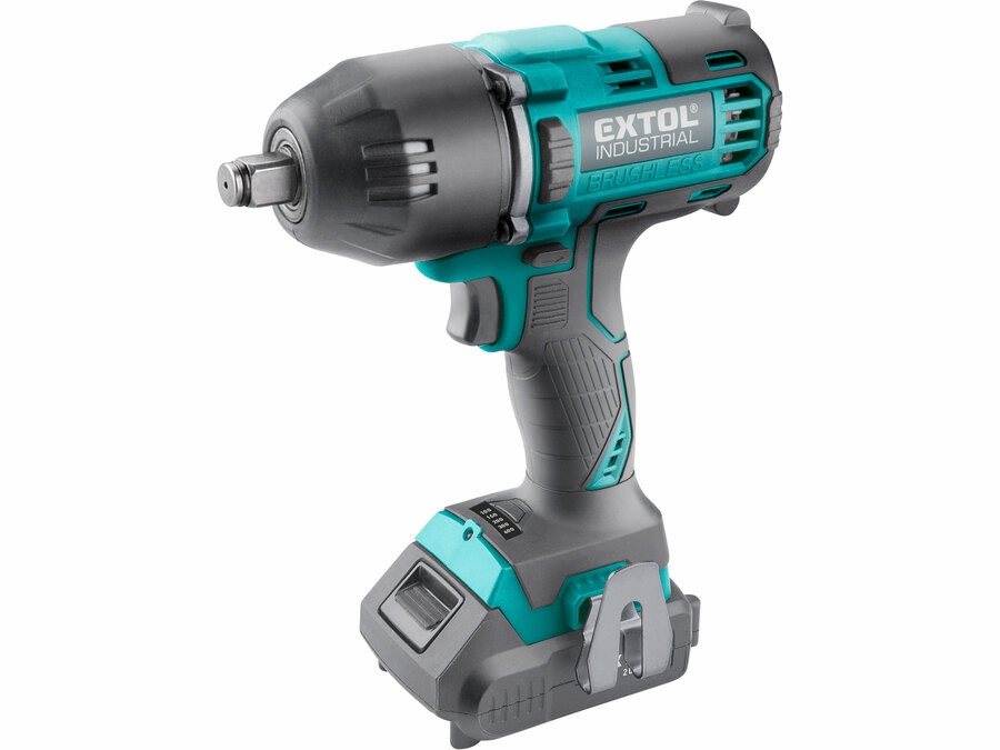 EXTOL INDUSTRIAL uťahovák rázový 1/2“ aku SHARE20V, 20V Li-ion, 400 Nm, 2 000 mAh 8791812