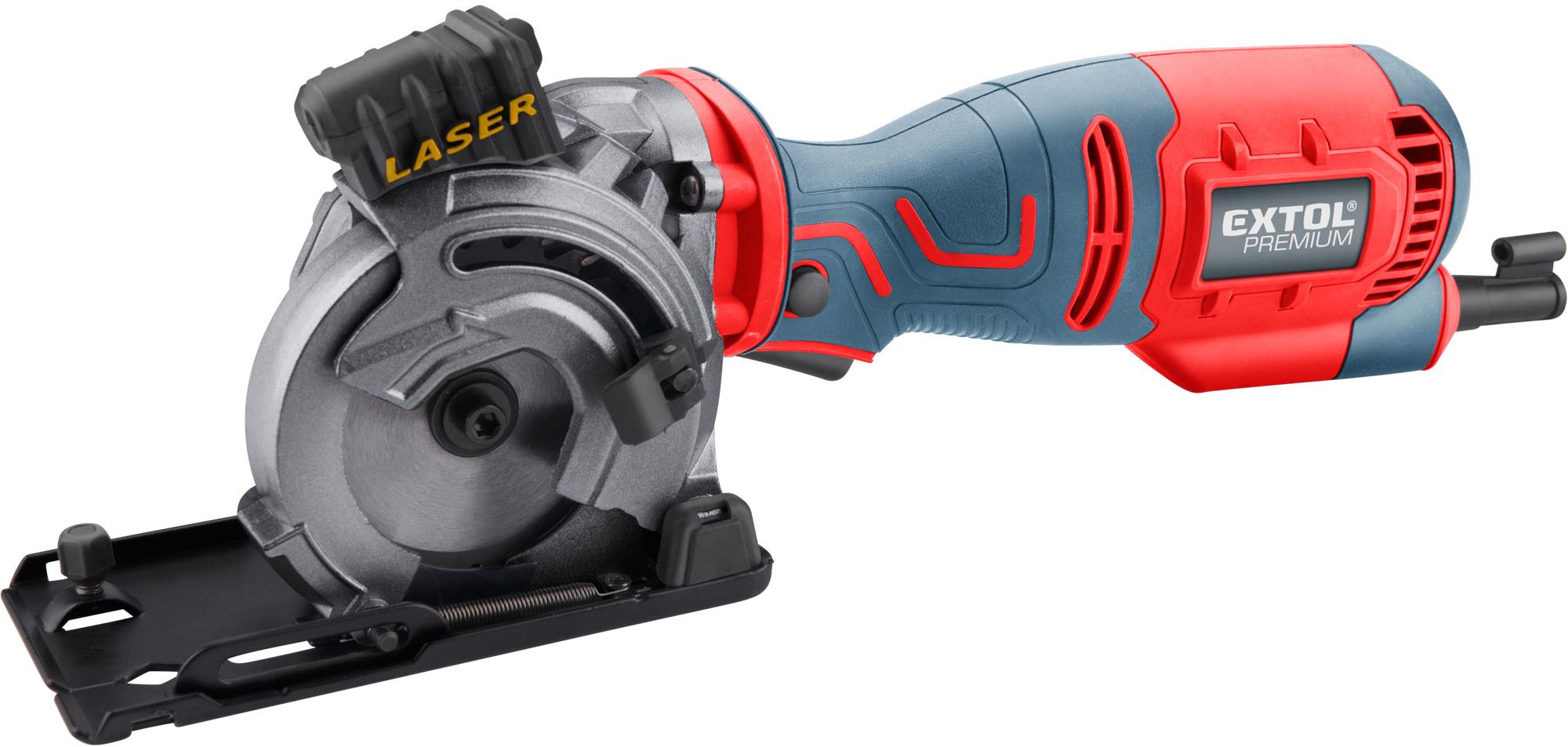 EXTOL PREMIUM píla kotúčová/rezačka s laserom, zanorovacia, 89 mm, 705 W, 8893023