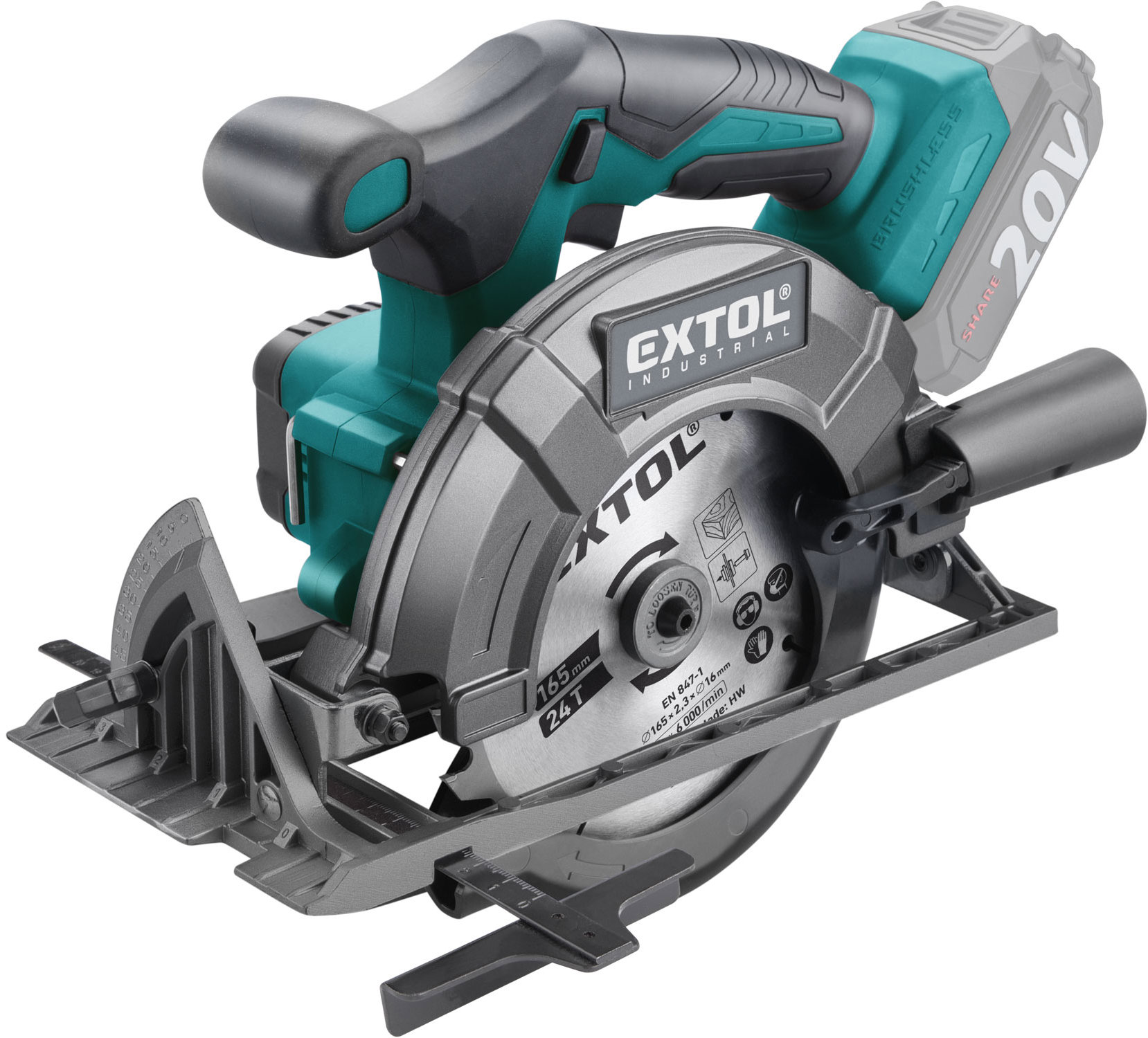 EXTOL INDUSTRIAL Píla kotúčová AKU SHARE20V, 165 mm, 8791823 (bez AKU)