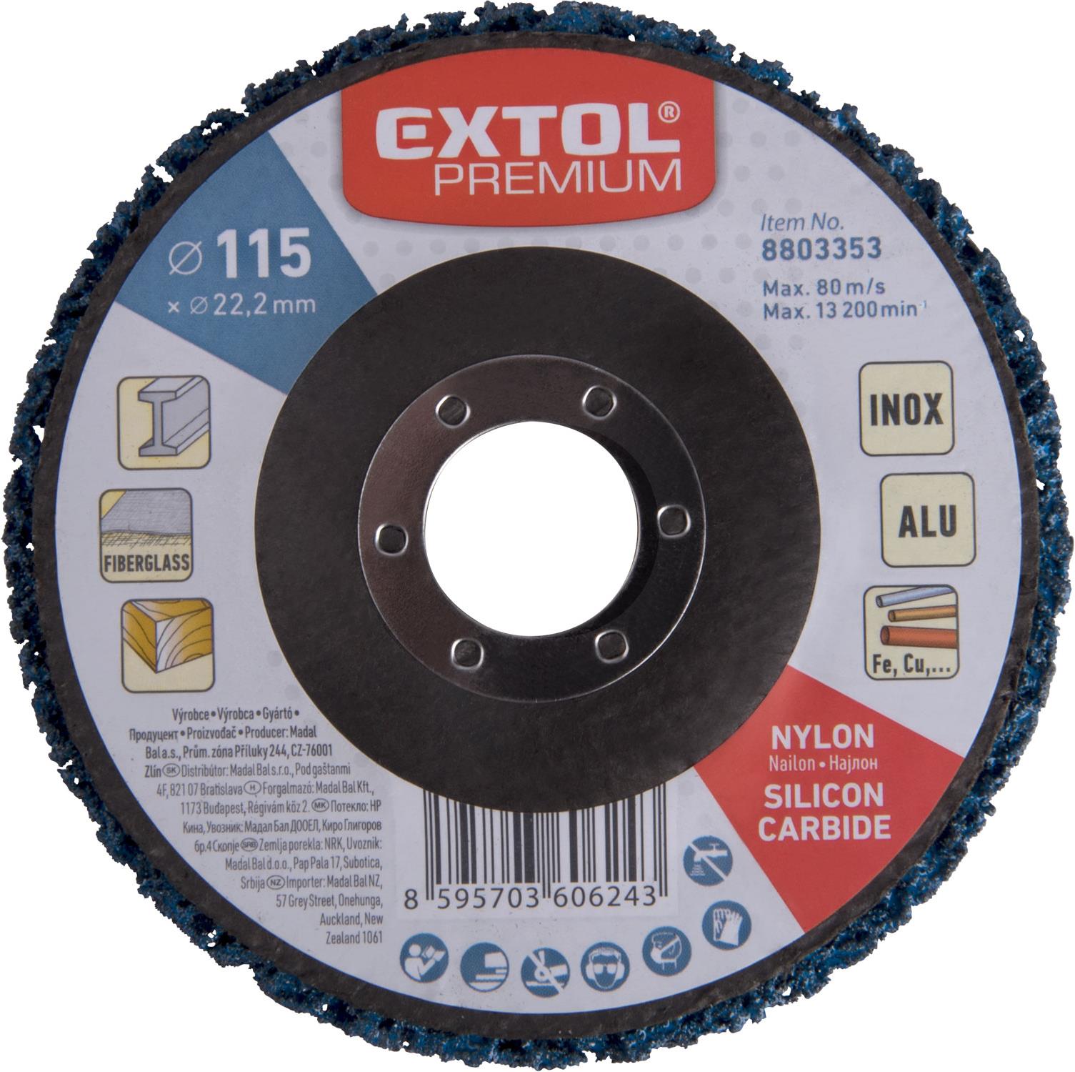 EXTOL PREMIUM kotúč brúsny nylonový, priemer 15 × 14 mm, nylon/abrazivo SiC, 8803353