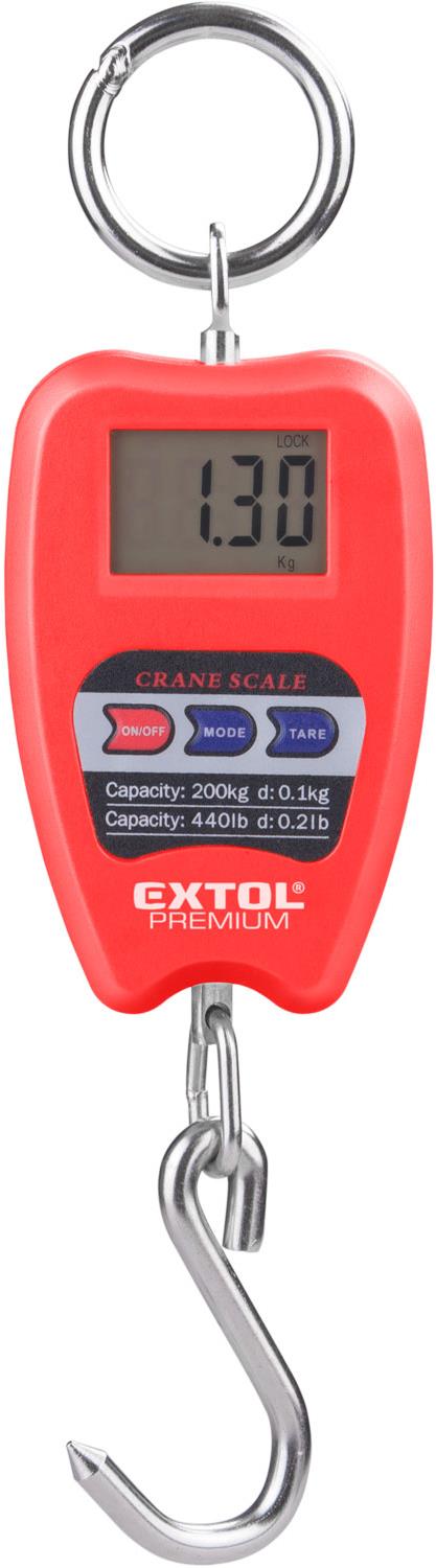EXTOL PREMIUM Váha závesná digitálna, 0,35 – 200 kg, 8822000