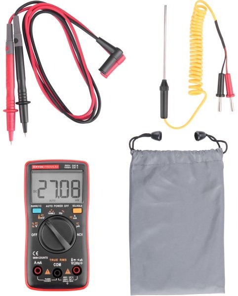 EXTOL PREMIUM multimeter digitálny s automatickou voľbou rozsahov, 8831254